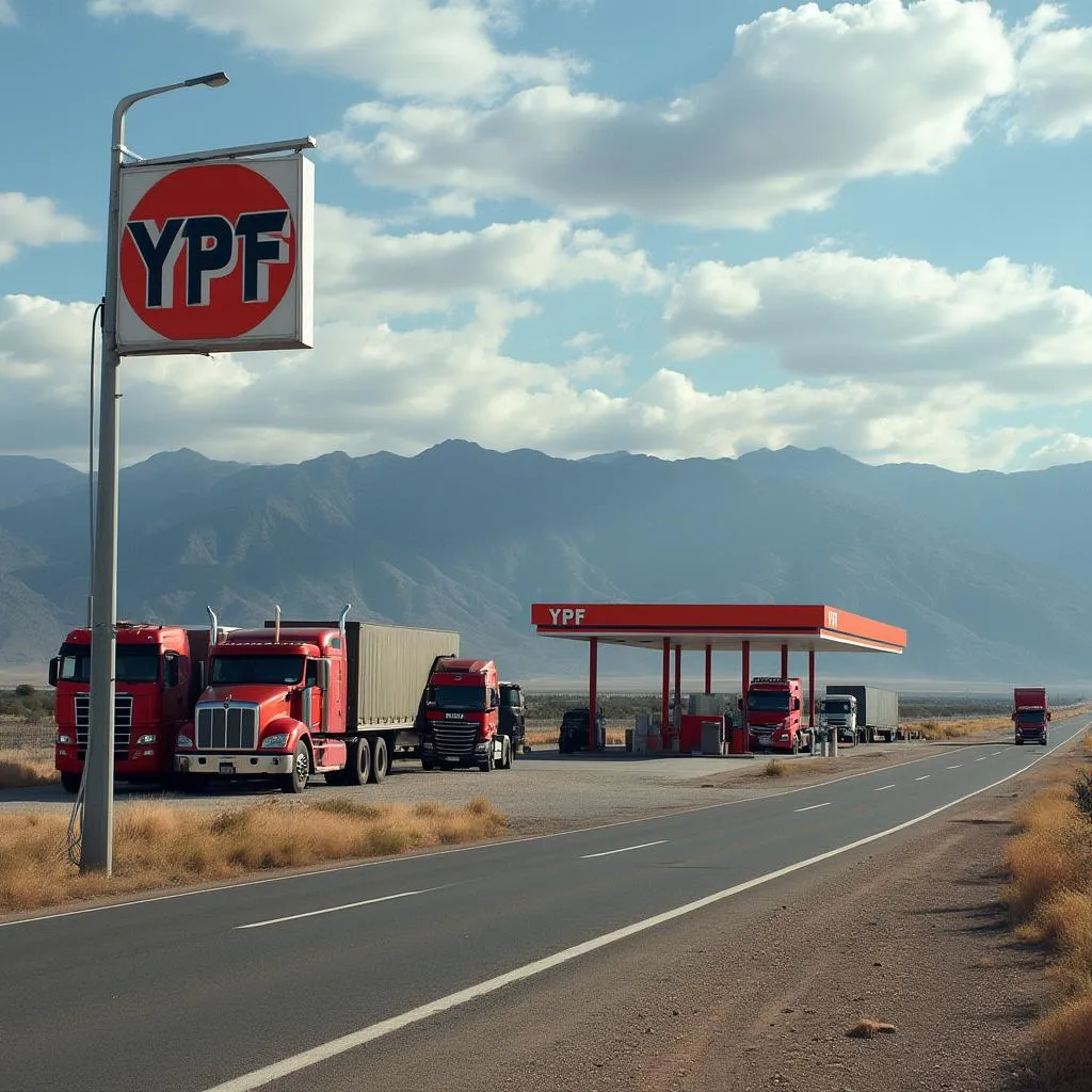 Estación YPF en ruta nacional